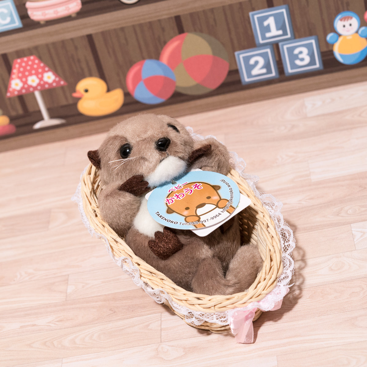 たけのこ TAKENOKO ぬいぐるみ ベビーかわうそ 新色の正面