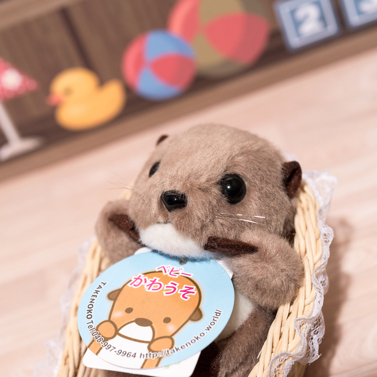 たけのこ TAKENOKO ぬいぐるみ ベビーかわうそ 新色の左横顔