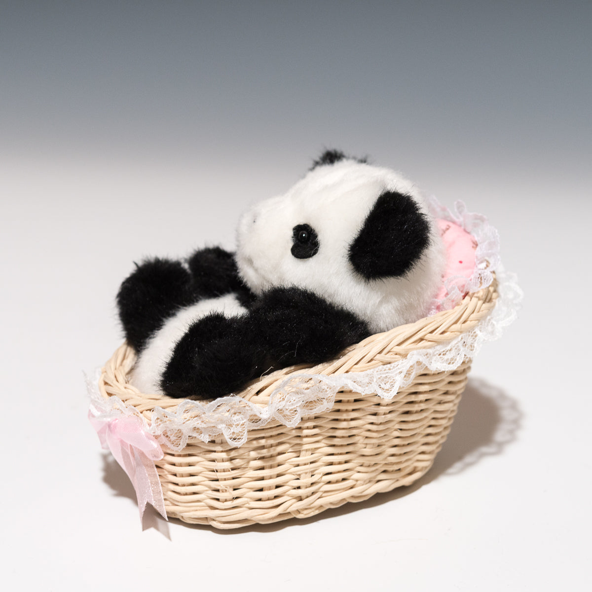たけのこ TAKENOKO ぬいぐるみ パンダ赤ちゃん カゴ入りの左横