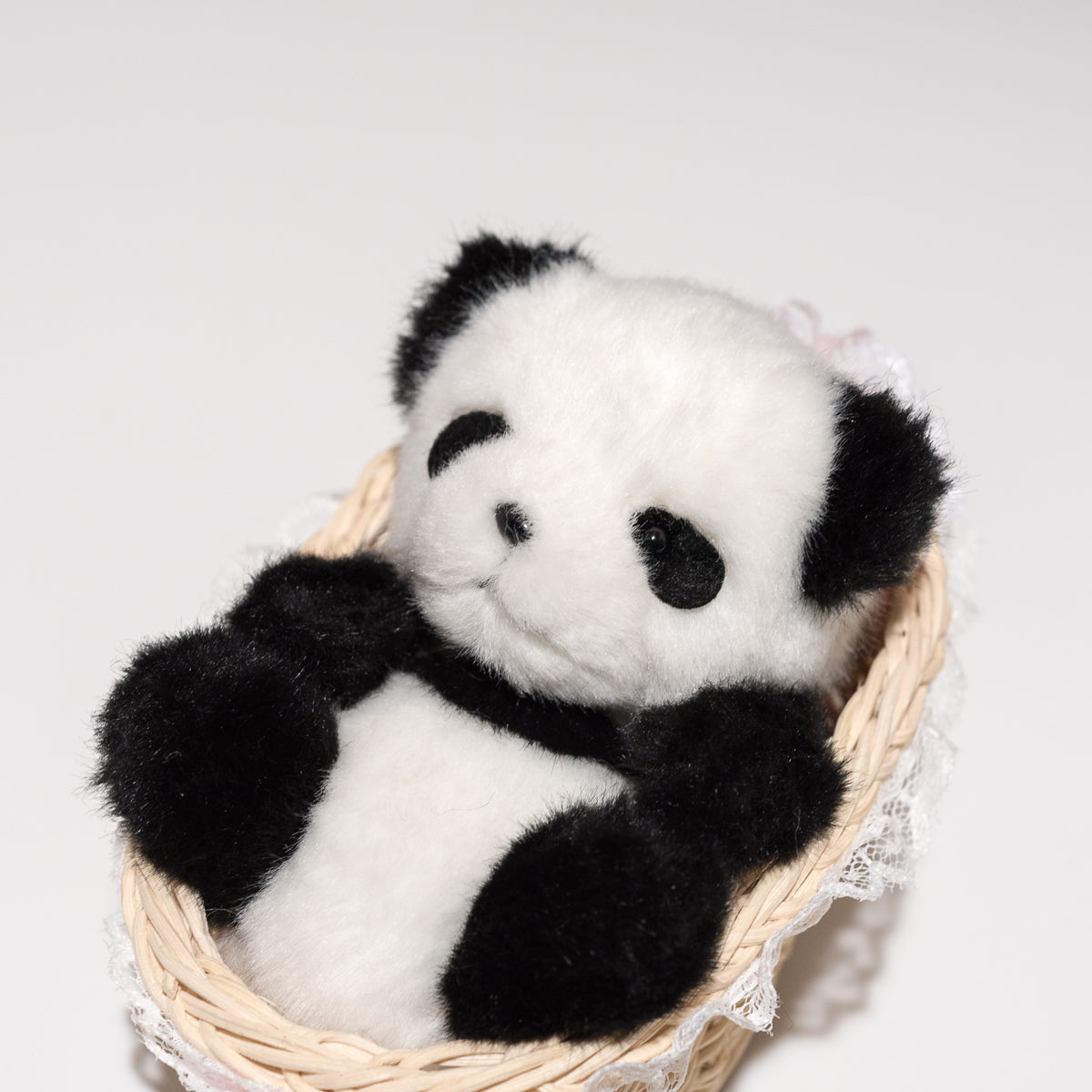 たけのこ TAKENOKO ぬいぐるみ パンダ赤ちゃん カゴ入りのアップ