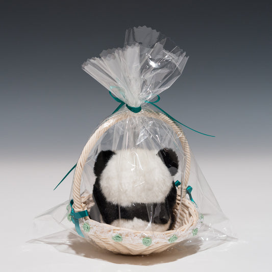 たけのこ TAKENOKO ぬいぐるみ パンダ カゴ入り 10002 後ろ
