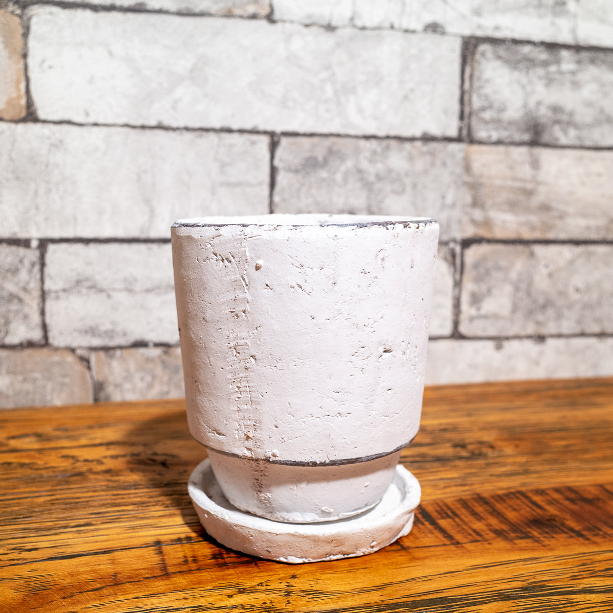 ジャルダン Pot & Saucer M (White)の後ろ