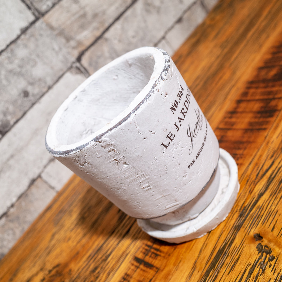 ジャルダン Pot & Saucer M (White)の上から