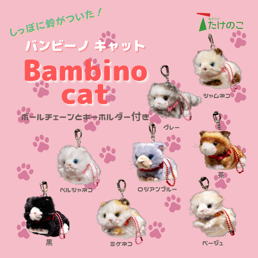たけのこ TAKENOKO ぬいぐるみ Bambino cat バンビーノキャットコレクション画像