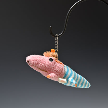 シナダ SHINADA ぬいぐるみ ボールチェーン付き わにとことり Sサイズ ピンク WAKO-0068P ぶら下げた正面