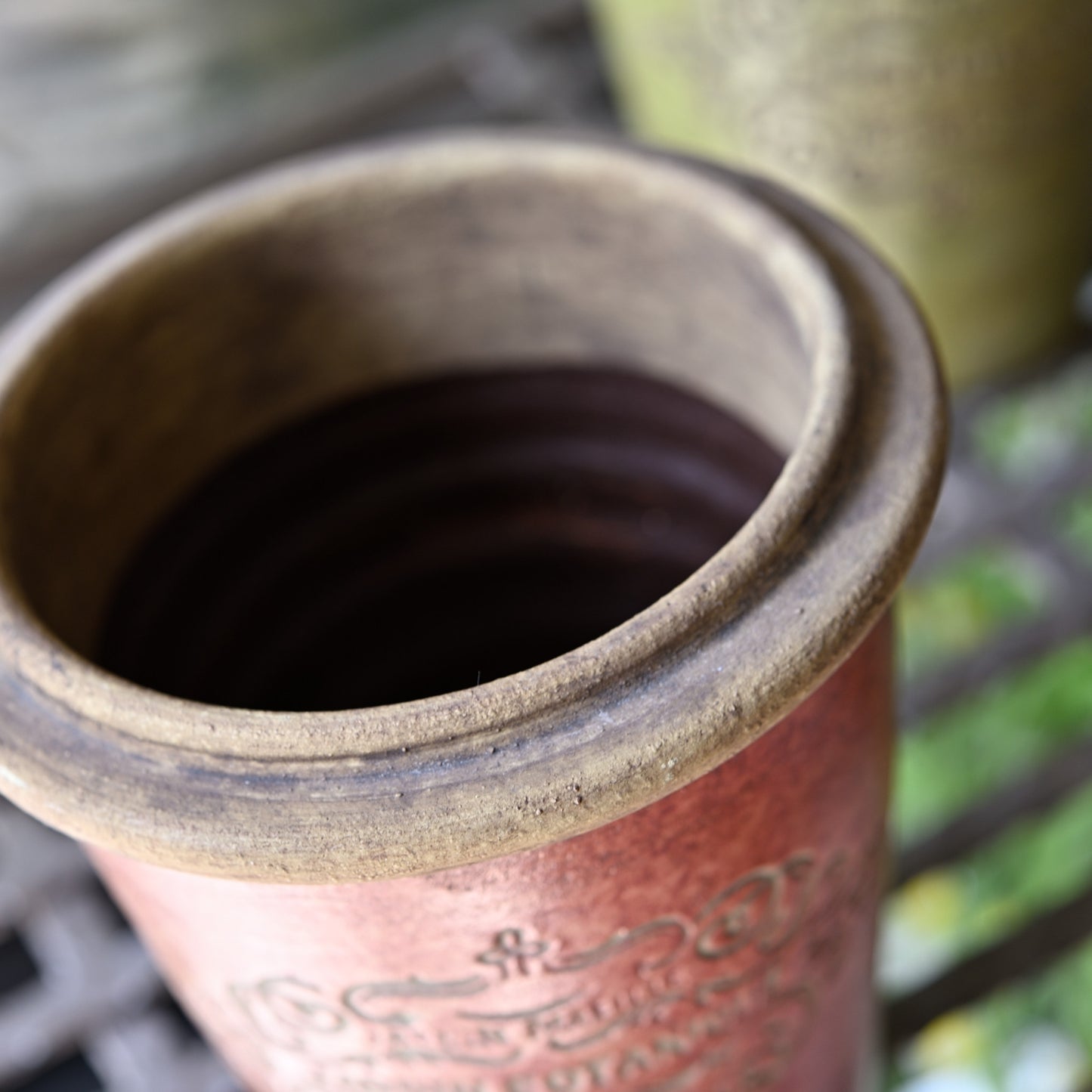 陶器 プランター ジャルダン ボタニークベース レッド プランター縁