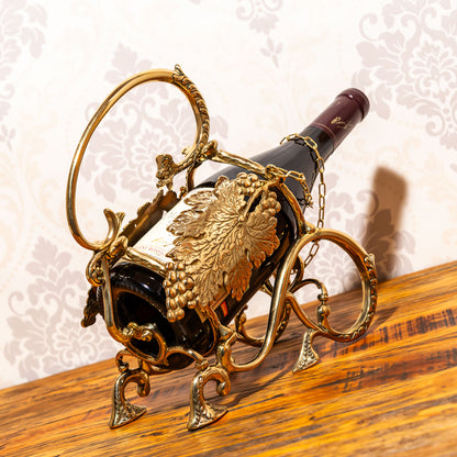 イタリア製 真鍮 ブラス ワインホルダー 0743 ST1197 | 飯田商事のボトル装着例3