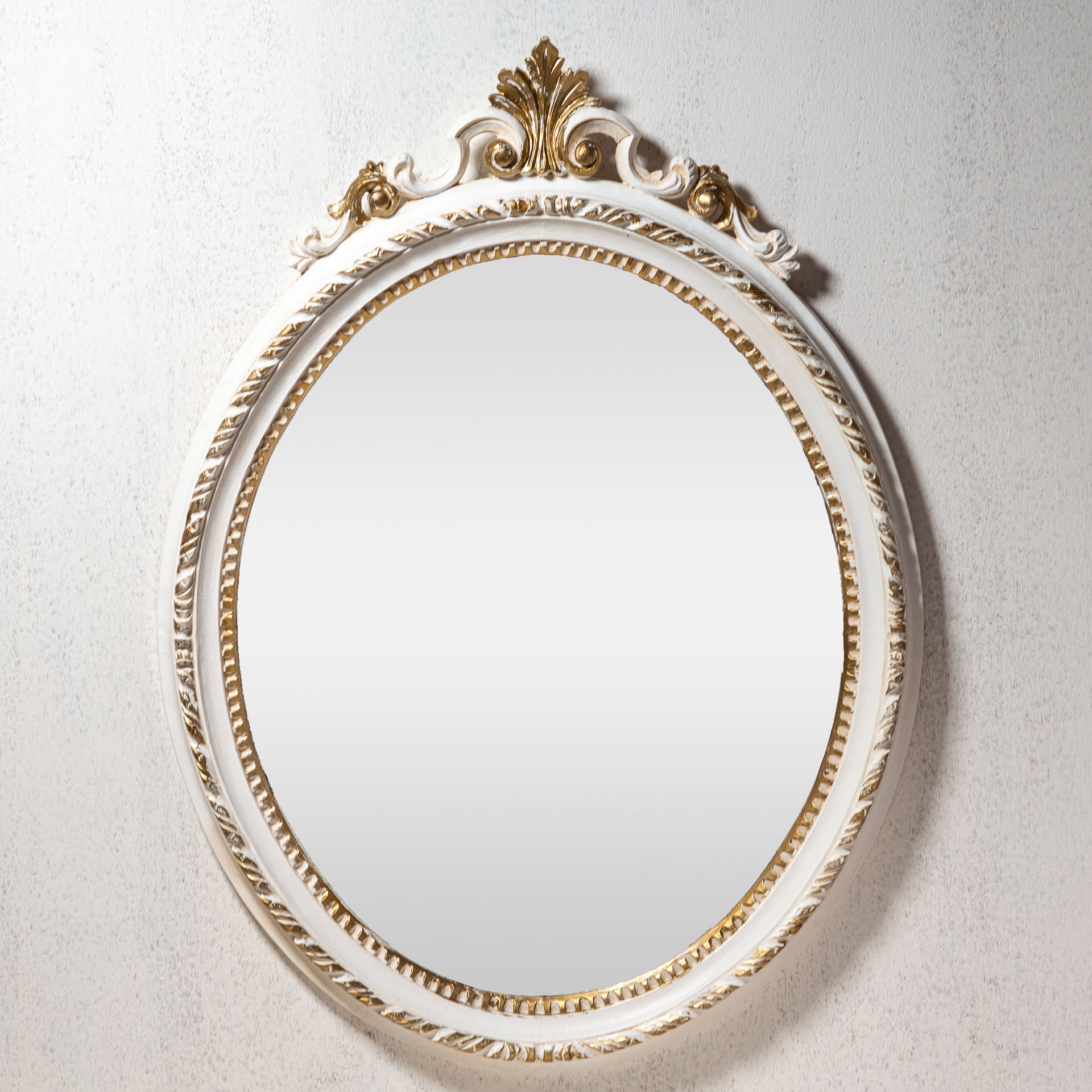 イタリア製 ART DECORATION ウォールミラー 壁掛け鏡 姿見 一面鏡 花 