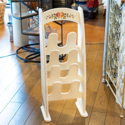 木製 クラック塗装仕上げ スリッパラック クラシックローズ 正面