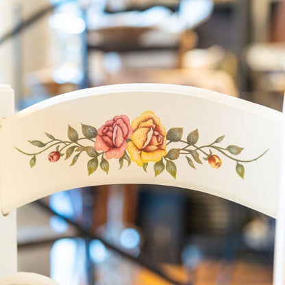 木製 クラック塗装仕上げ スリッパラック クラシックローズ ローズ柄アップ2