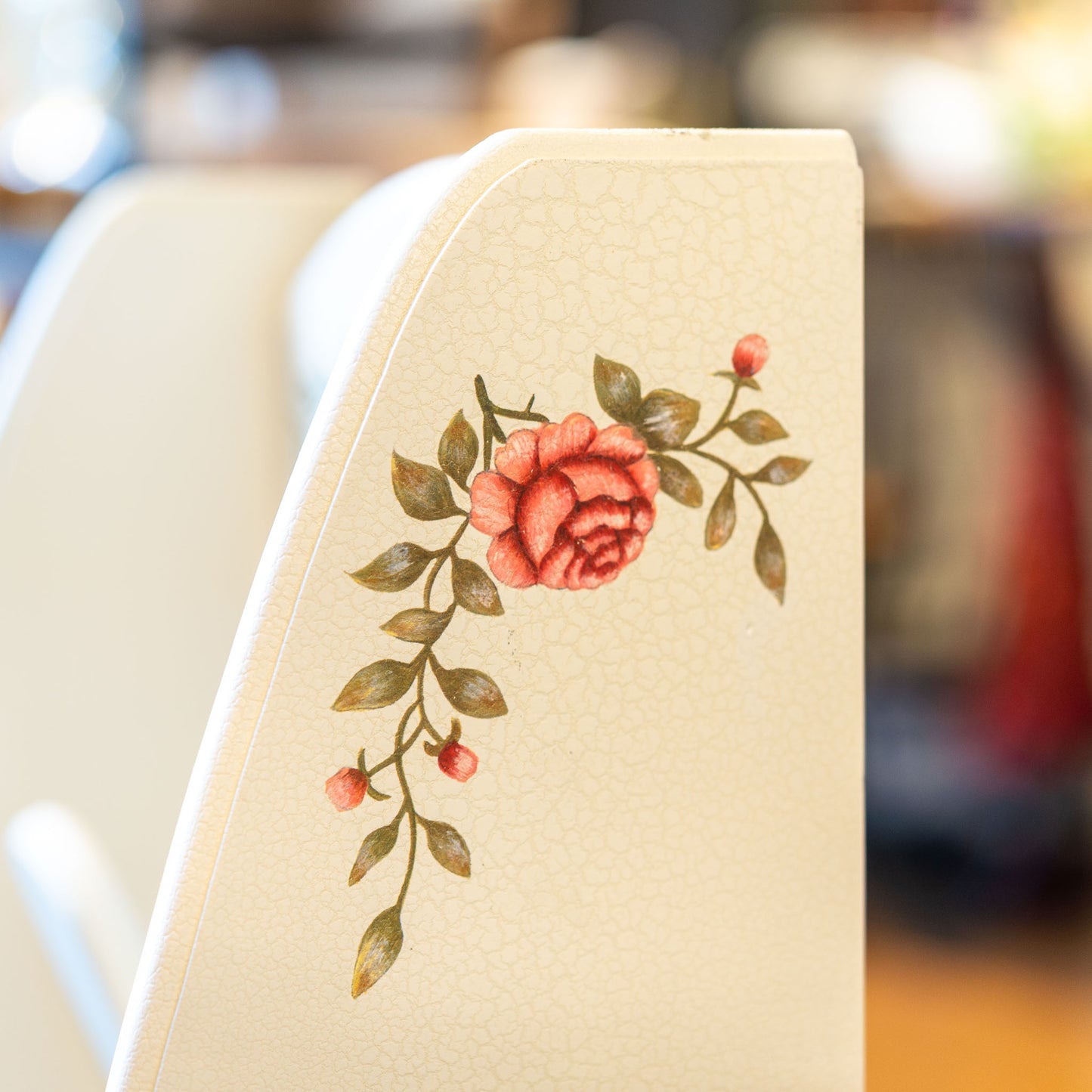 木製 クラック塗装仕上げ スリッパラック クラシックローズ ローズ柄アップ3