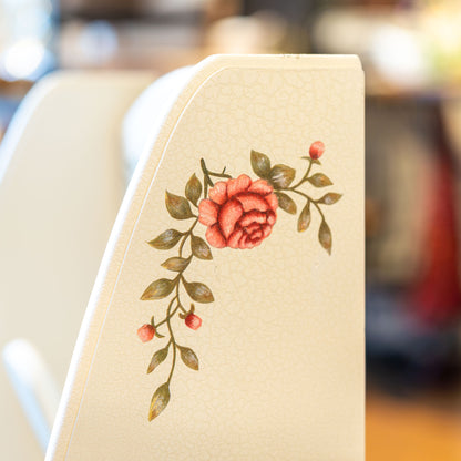 木製 クラック塗装仕上げ スリッパラック クラシックローズ ローズ柄アップ3