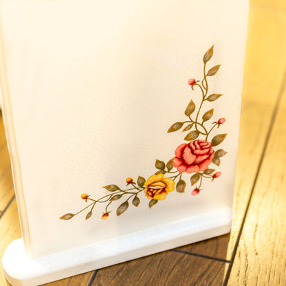 木製 クラック塗装仕上げ スリッパラック クラシックローズ ローズ柄アップ4