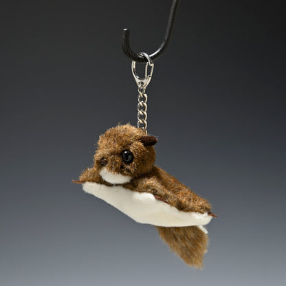 たけのこ TAKENOKO ぬいぐるみ モモンガ キーホルダー 茶 58031 正面