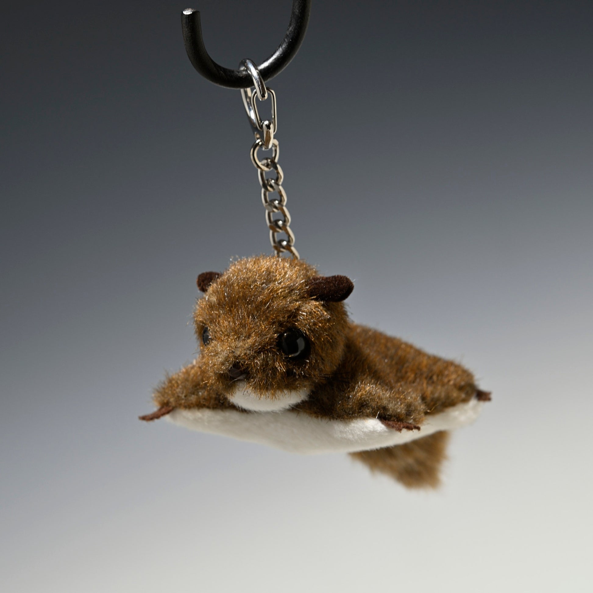 たけのこ TAKENOKO ぬいぐるみ モモンガ キーホルダー 茶 58031 左横顔