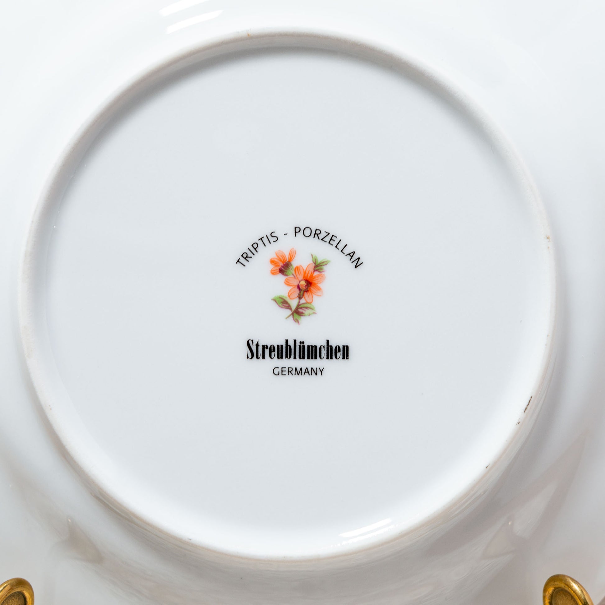 ドイツ製 キッチン雑貨 TRIPTIS PORZELLAN 磁器製 ホワイトプレート 裏面2