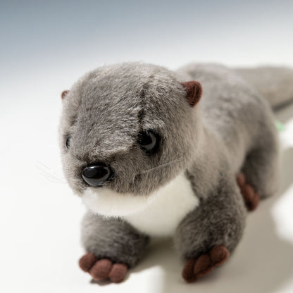 たけのこ TAKENOKO ぬいぐるみ マリンシリーズ カワウソ M グレー 14813 左横顔