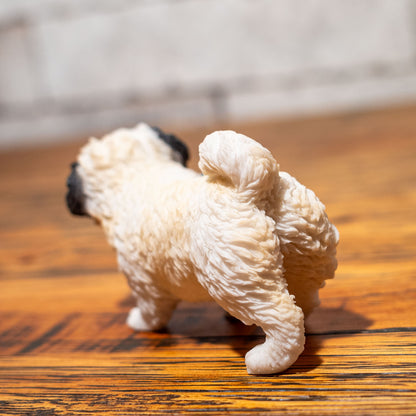 樹脂・レジン製 犬型置物 パピー 仔犬 スパニエル 後ろ