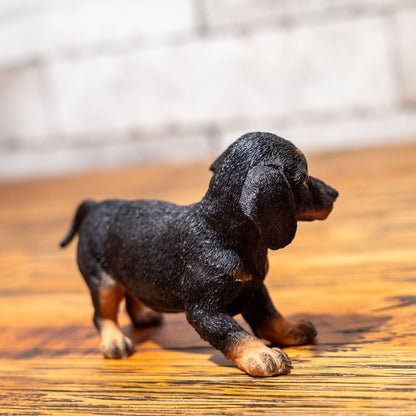 樹脂・レジン製 犬型置物 パピー 仔犬 ロットワイラー 左横