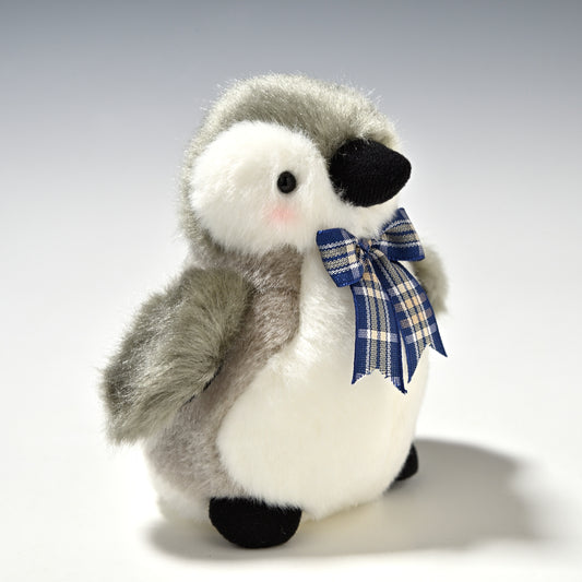 たけのこ TAKENOKO ぬいぐるみ マリンシリーズ ペンギン ミニ リボン青 75202 左横
