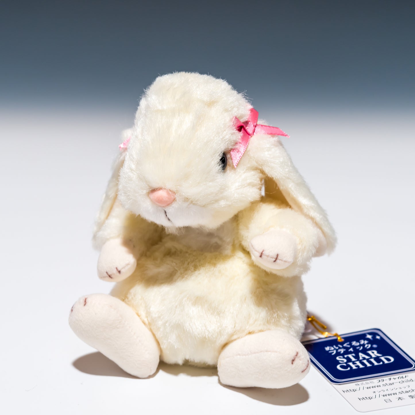 スターチャイルド STAR CHILD ぬいぐるみ ロップイヤー リボン アイボリー 1640 正面
