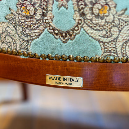 【アウトレット】イタリア製 金華山 木製 ハイバック アームチェアー グリーン MADE IN ITALYアップ