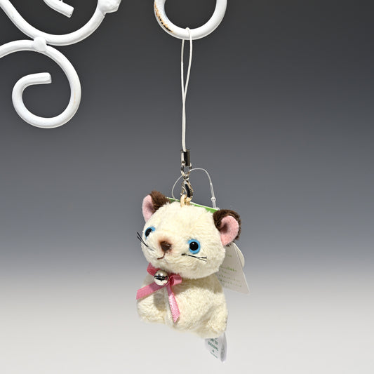 たけのこ TAKENOKO ぬいぐるみ フォンテーヌストラップ シャムネコ 38037 ぶら下げた正面