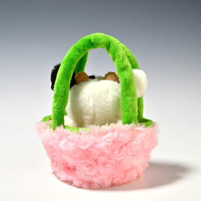 キュート販売 CUTE ぬいぐるみ ファームコレクション お出かけシリーズ ウシ B0007 バッグの色ピンク 後ろ