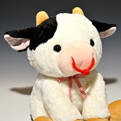 キュート販売 CUTE ぬいぐるみ ウシさんシリーズ おすわりウシさん L F0275 み右横顔