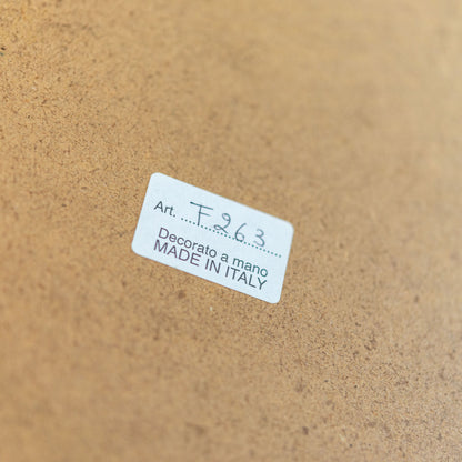 イタリア製 木製 ハンドペイントウォールミラー 壁掛け鏡 アイボリーゴールド メイドインイタリーシール