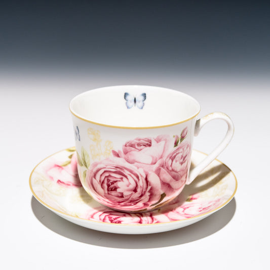 コーヒーカップ&ソーサー Delicate Rose NRS-1560 | AMANO あまのの正面から