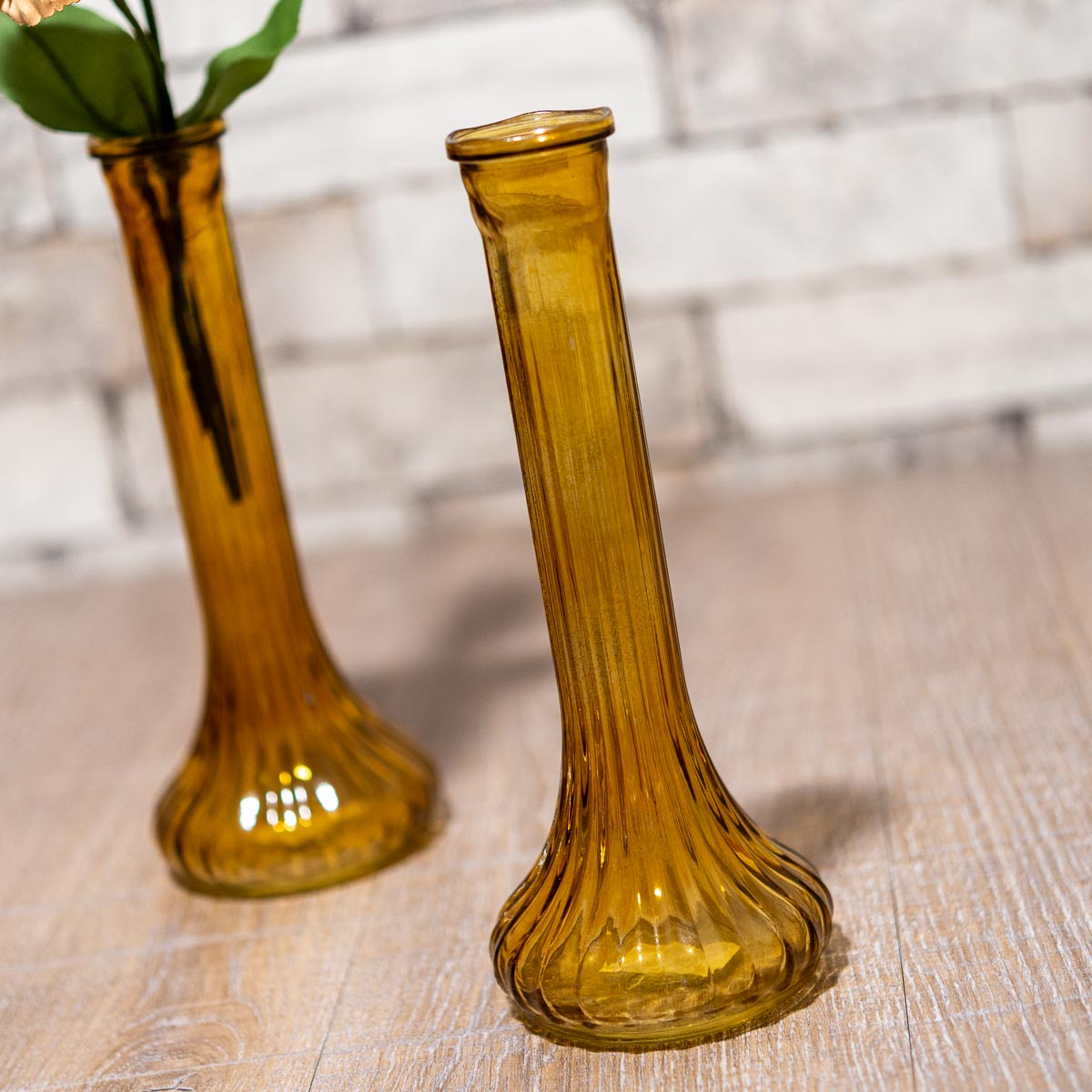 チェスキーガラス 花瓶・フラワーベース アンバー NALF2020DAM